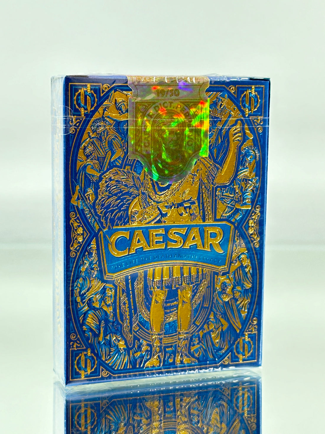 Caesar Blue Playing Cards (Holo Gold Gilded)