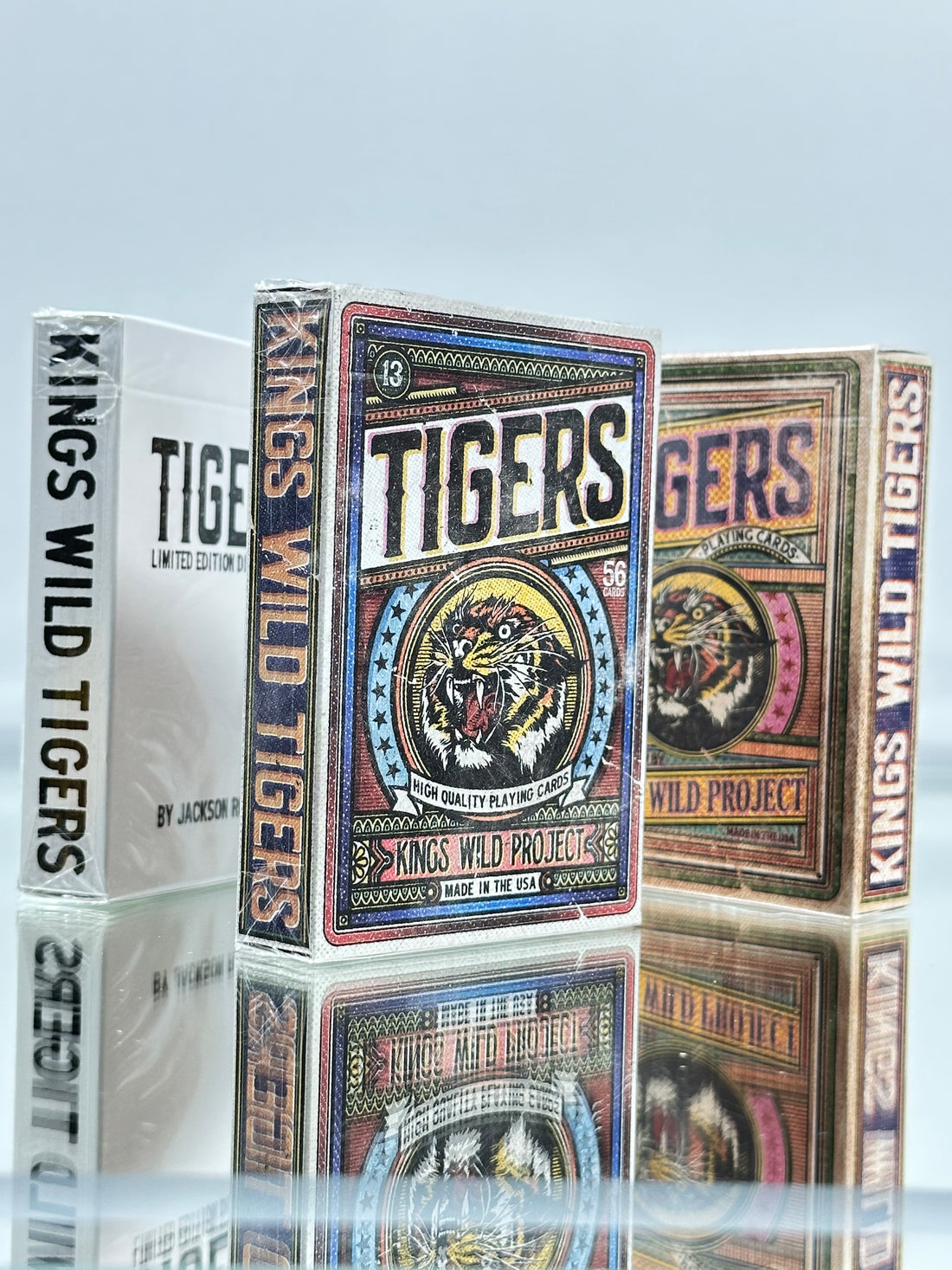 TIGERS Kings Wild Project Playing Cards SET of 3 (V2, V3, White Limited)
