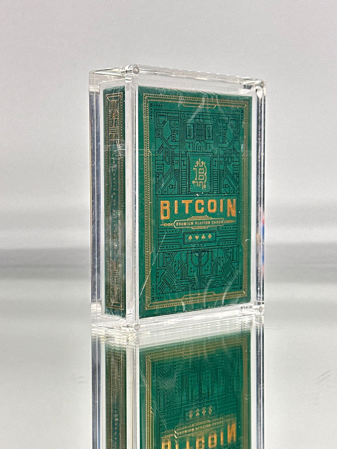 Bitcoin Premium Playing Cards (Green) With Custom Case