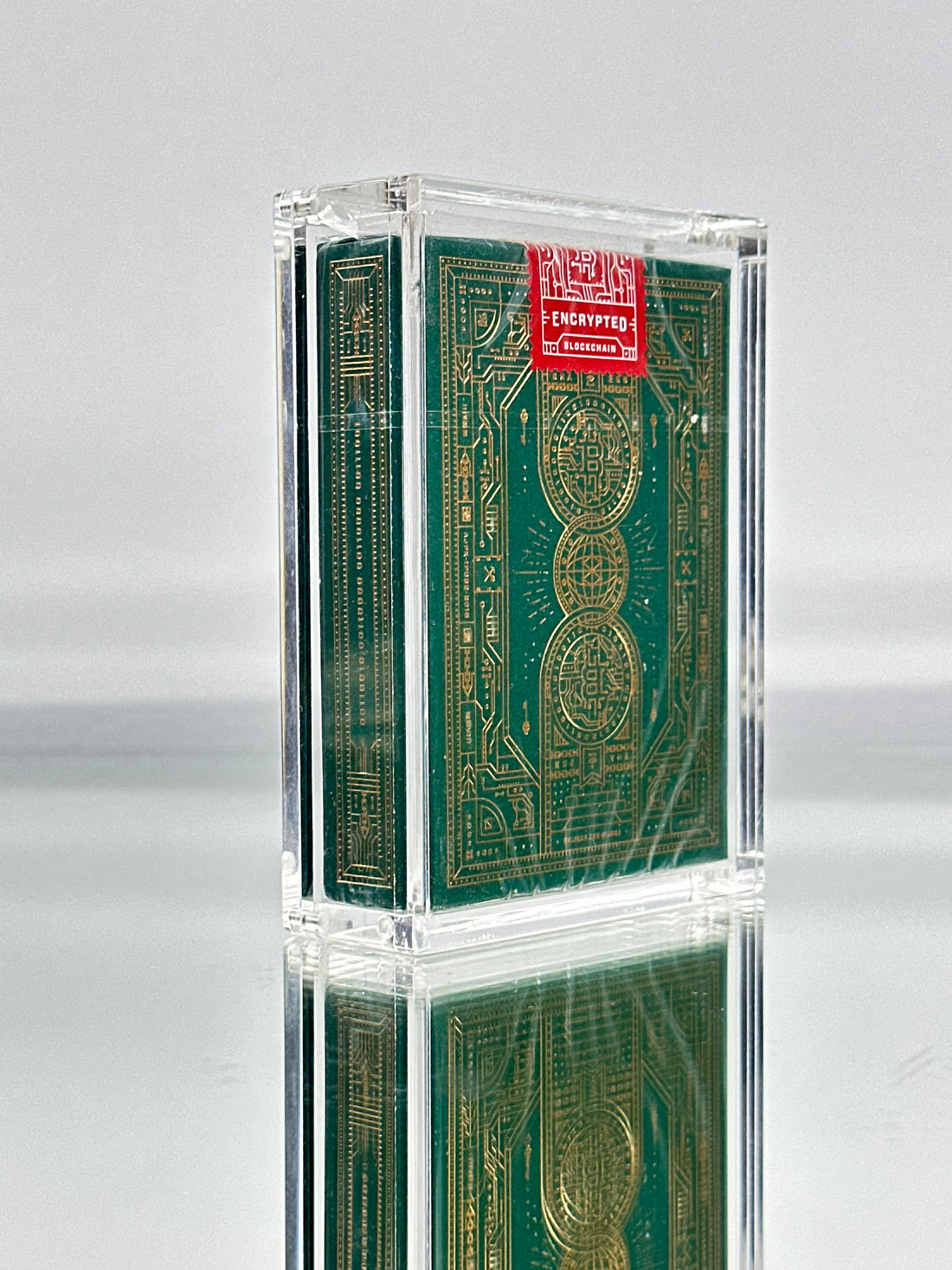 Bitcoin Premium Playing Cards (Green) With Custom Case