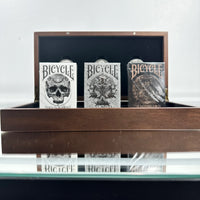 Apocalypse Bicycle Wooden Box Set (3 Decks & 3 Coins) Playing Cards