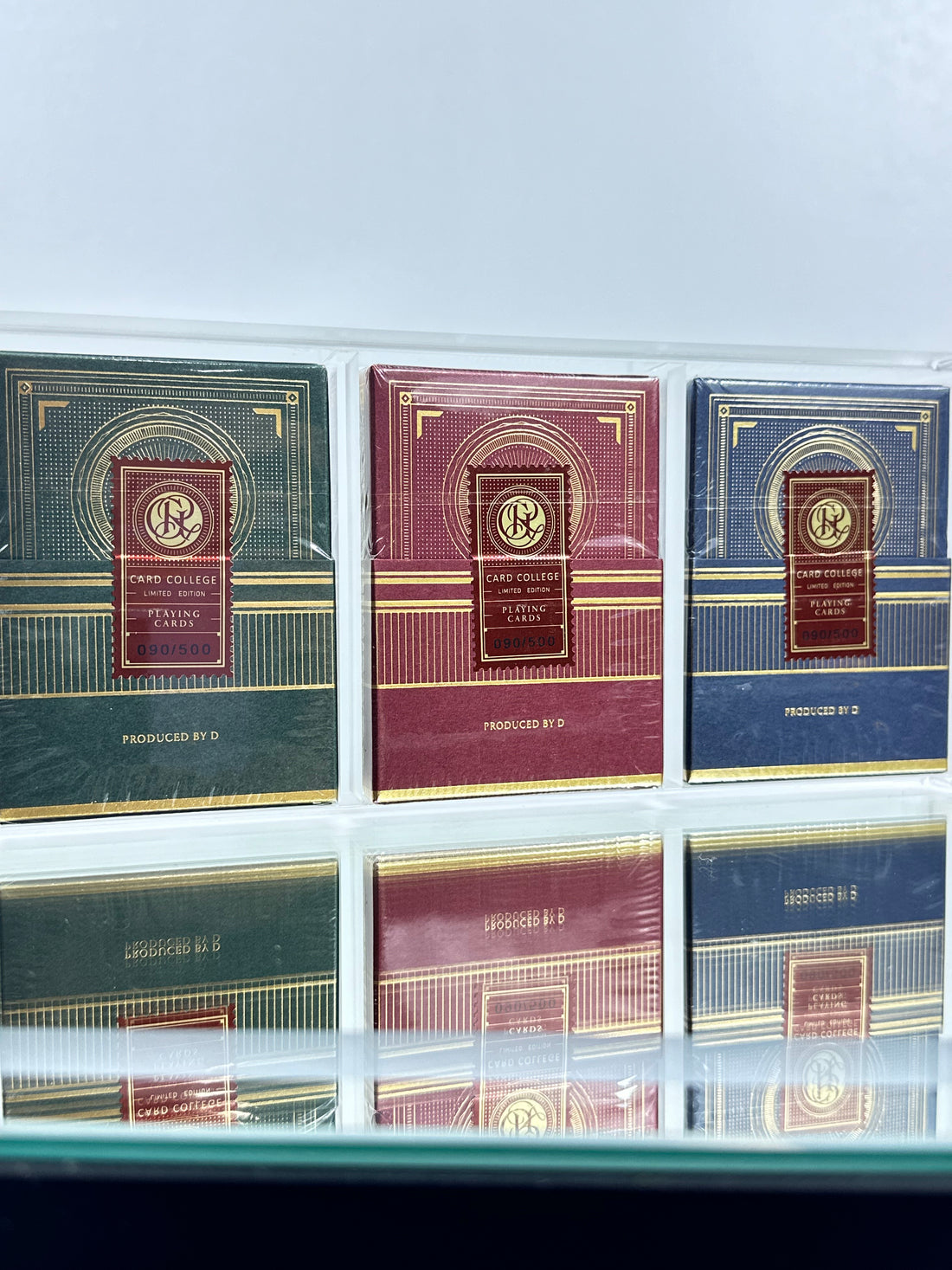Card College Luxury 3 Deck Set In Acrylic Box USPCC