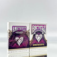Bicycle And Unbranded Ornate White Amethyst Playing Cards Set USPCC (SIGNED)