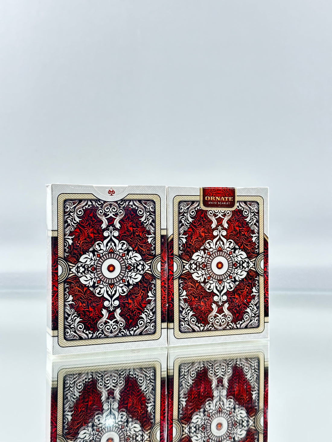 Bicycle And Unbranded Ornate White Scarlet Playing Cards Set USPCC