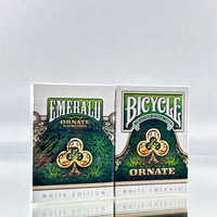 Bicycle And Unbranded Ornate White Emerald Playing Cards Set USPCC (SIGNED)