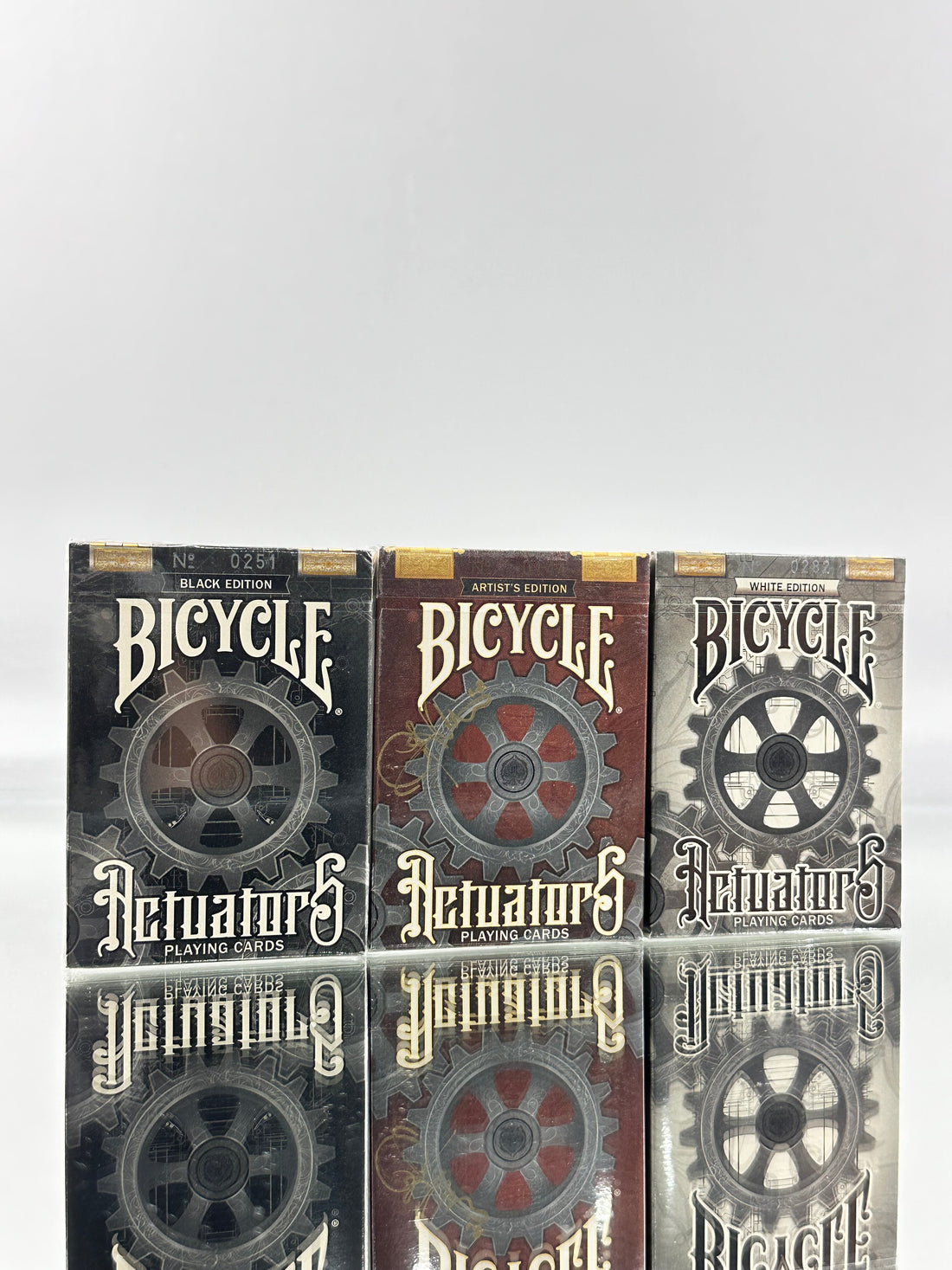 Bicycle Actuators Playing Cards Set (Numbered): White Edition, Signed Artist Edition, Black Edition