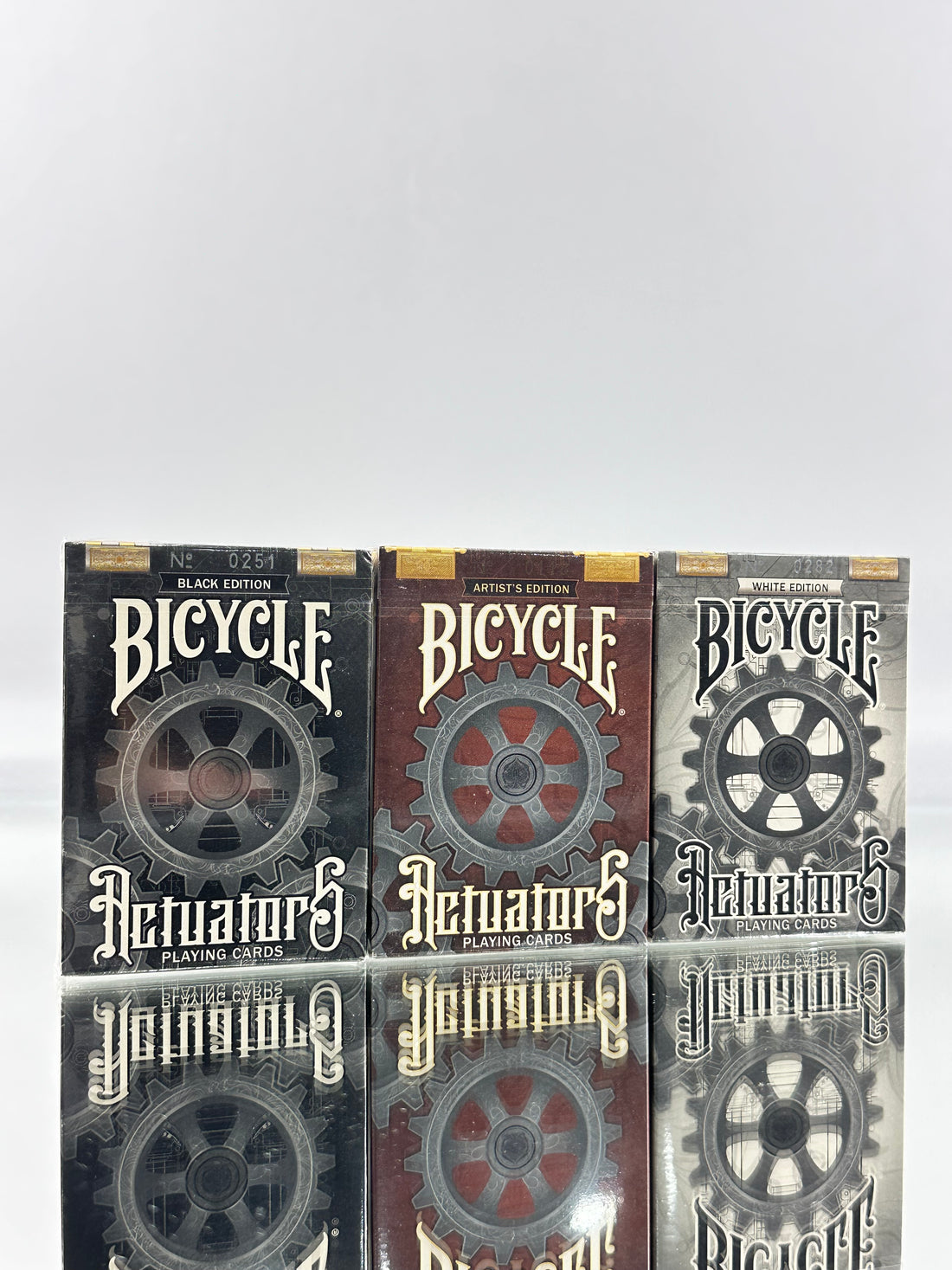 Bicycle Actuators Playing Cards Set (Numbered): White Edition, Artist Edition, Black Edition