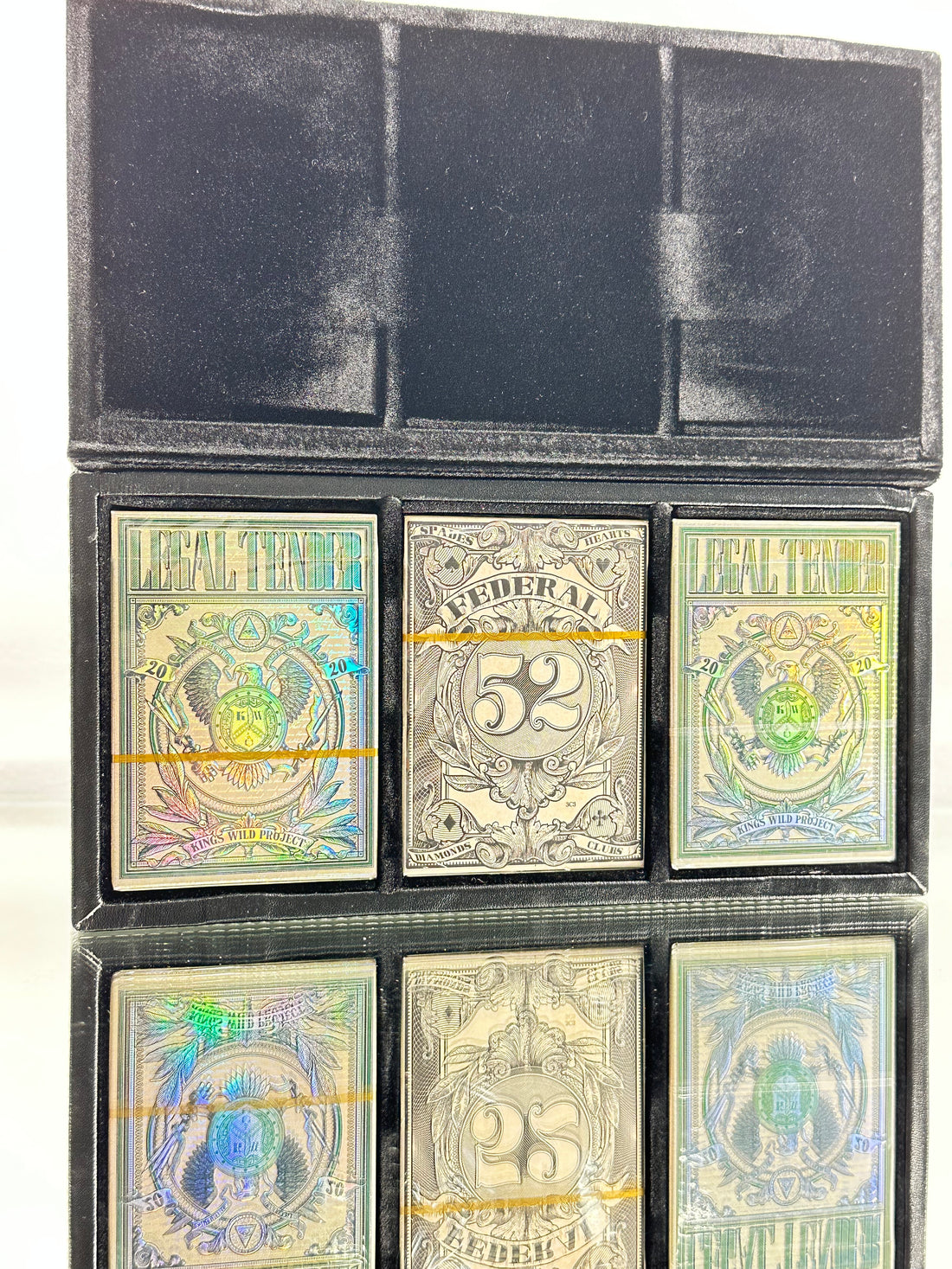 Kings Wild Project Triple Gilded Money Set 3 Gilded Decks Autographed Case