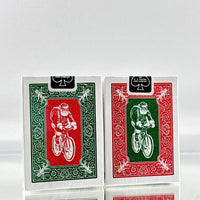Bicycle Santa Back Red & Green Playing Cards Set