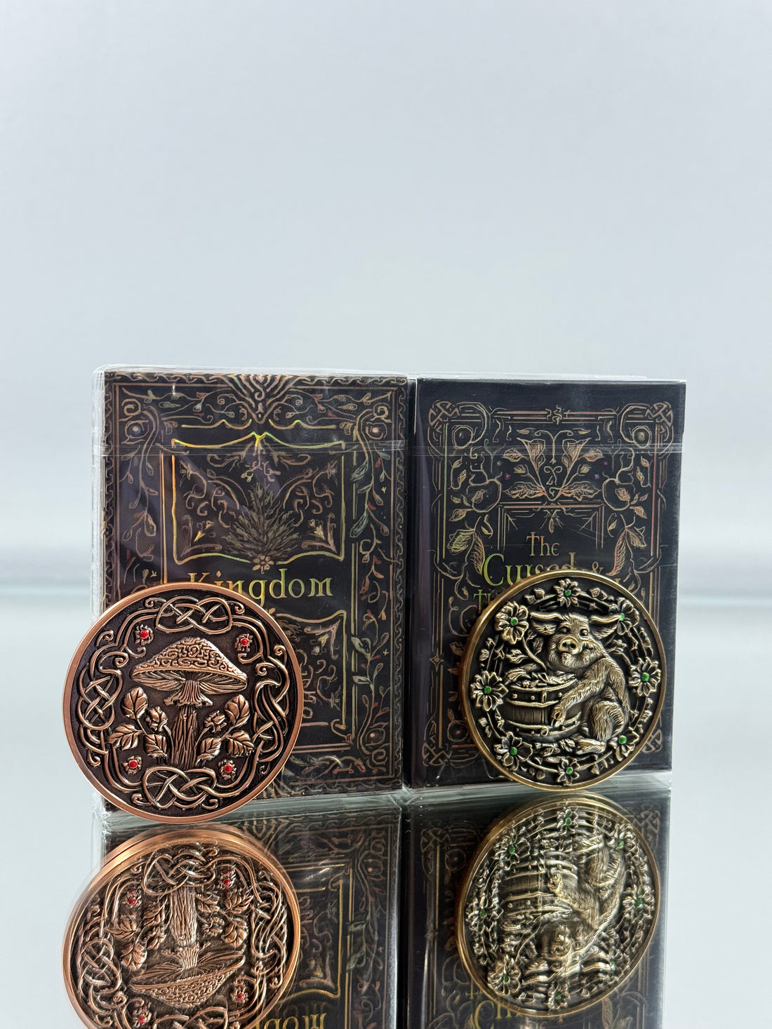 The Cursed & The Crooked Kingdom Bakus And Garsia Playing Cards Set With Matching Coins
