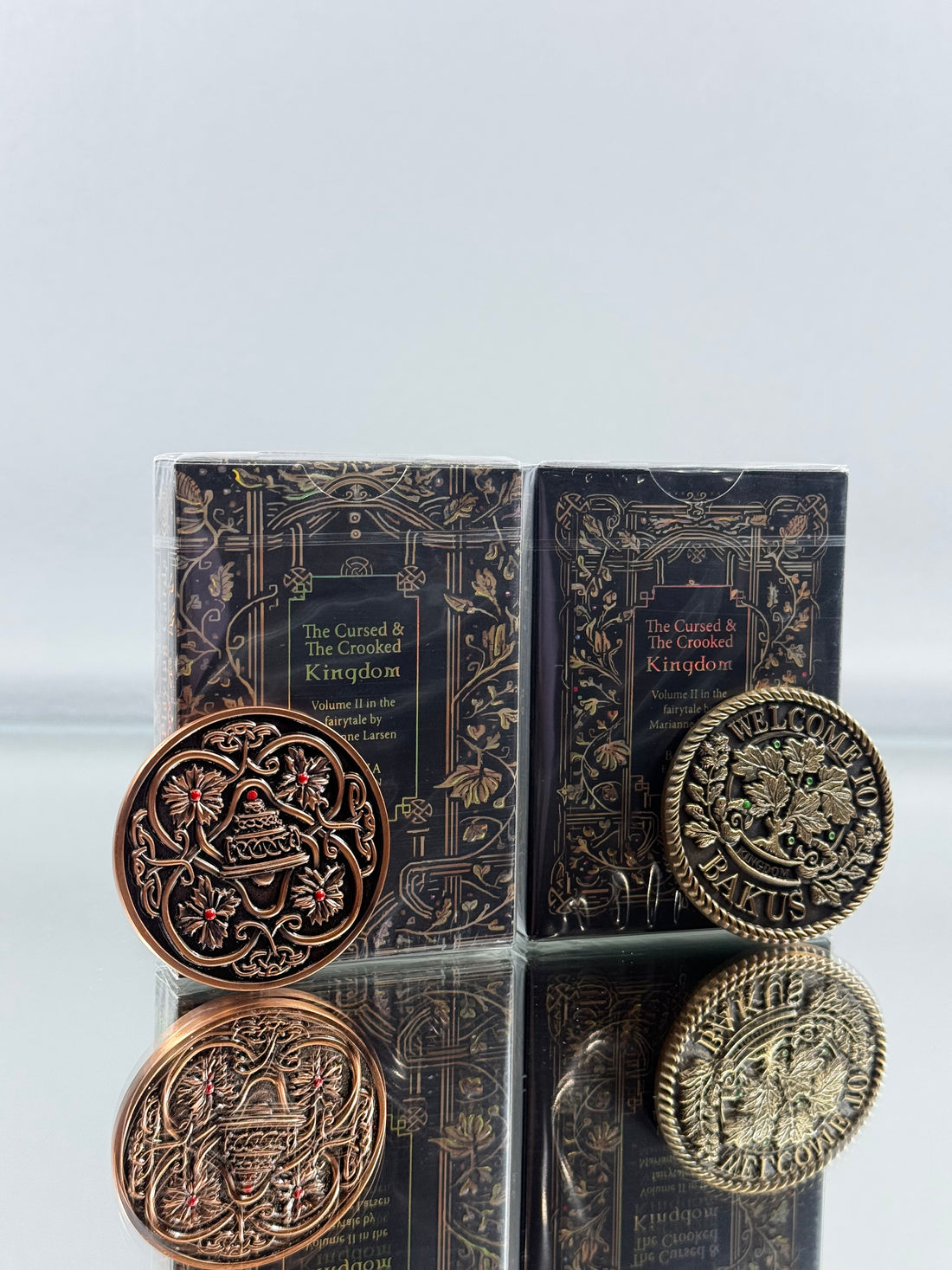 The Cursed & The Crooked Kingdom Bakus And Garsia Playing Cards Set With Matching Coins