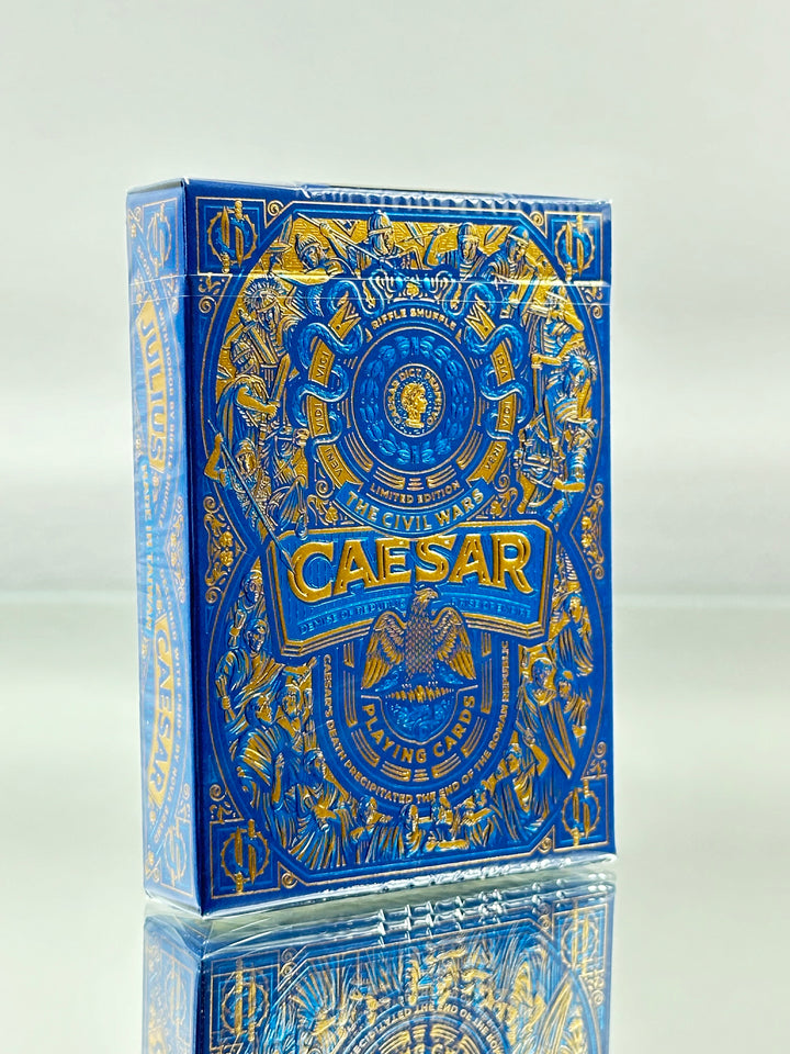 Caesar Blue Playing Cards (Holo Gold Gilded)