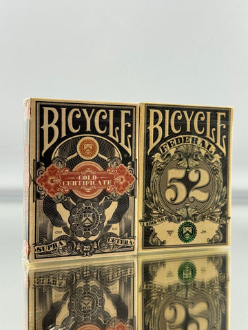Bicycle Gold Certificate And Bicycle Federal 52 Playing Cards Set