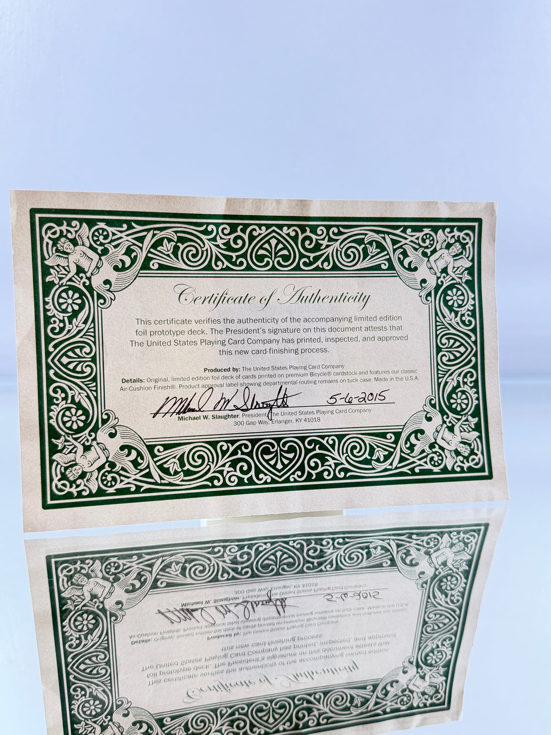 USPCC Green Foil Prototype Playing Cards (Signed)