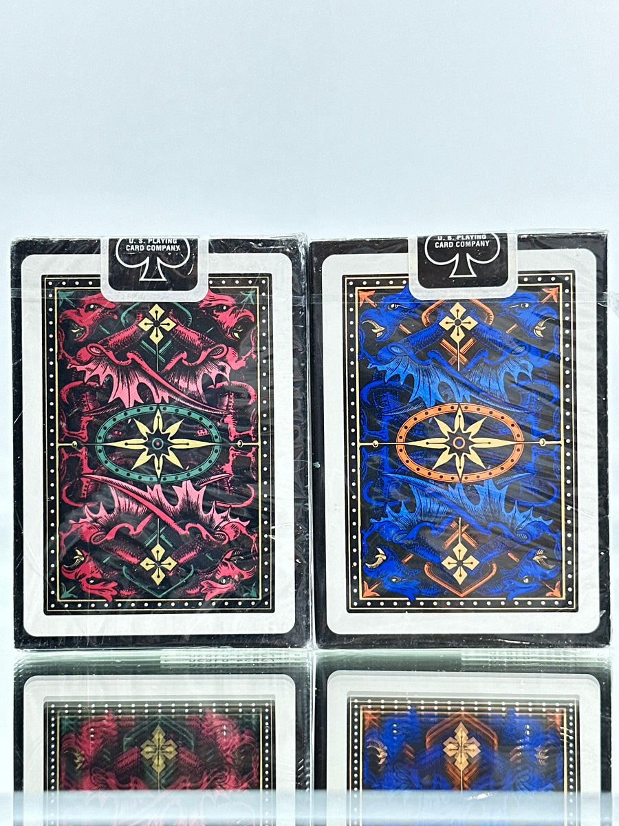 Bicycle Dragon Back Red And Blue Playing Cards Set