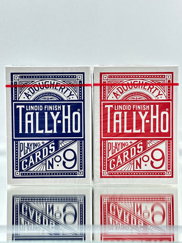 Tally-Ho Blue & Red Fan Back 2 Deck Set Playing Card