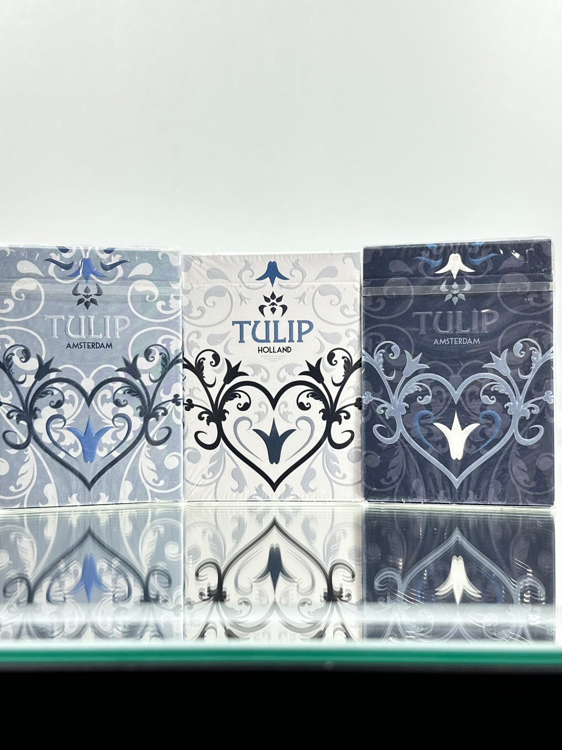 Tulip Playing Cards Set (Light Blue, White, Dark blue)