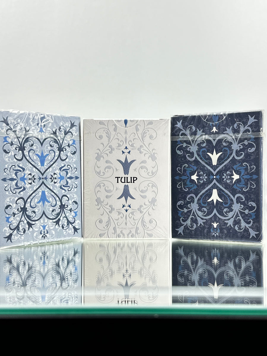 Tulip Playing Cards Set (Light Blue, White, Dark blue)