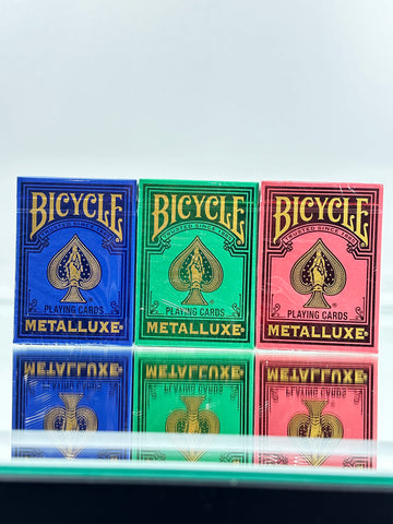 Bicycle Metalluxe Playing Cards Set of 3 (Blue, Green, Red)