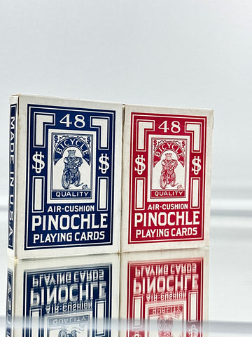 Bicycle Pinochle 48 Playing Cards Set (Blue, Red)