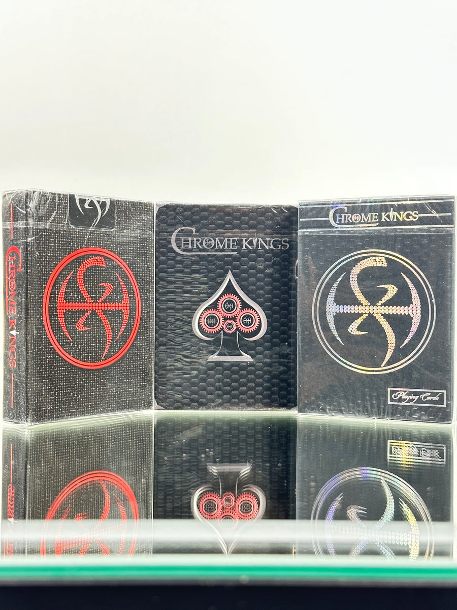 Chrome Kings Playing Cards Set Of 3 (Artist Edition, Carbon Edition, Carbon Foil Box) USPCC