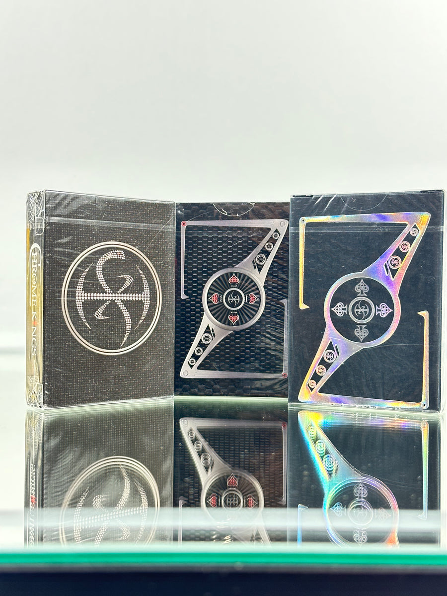 Chrome Kings Playing Cards Set Of 3 (Artist Edition, Carbon Edition, Carbon Foil Box) USPCC