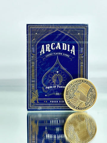 Arcadia Pride of Peacocks Playing Cards Cartamundi (Coin Included)