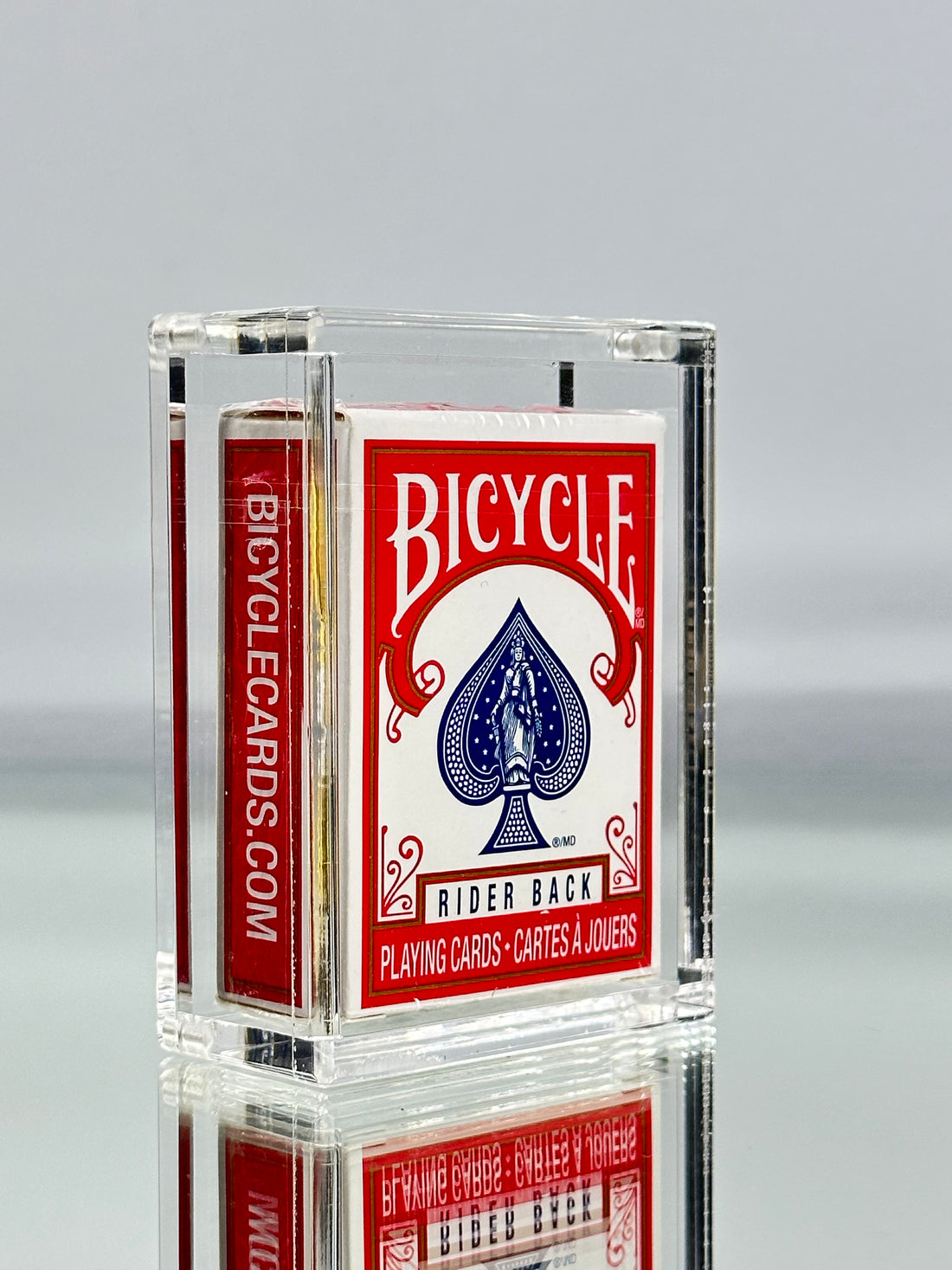 Bicycle Mini Rider Back Playing Cards (Red) With Acrylic Case