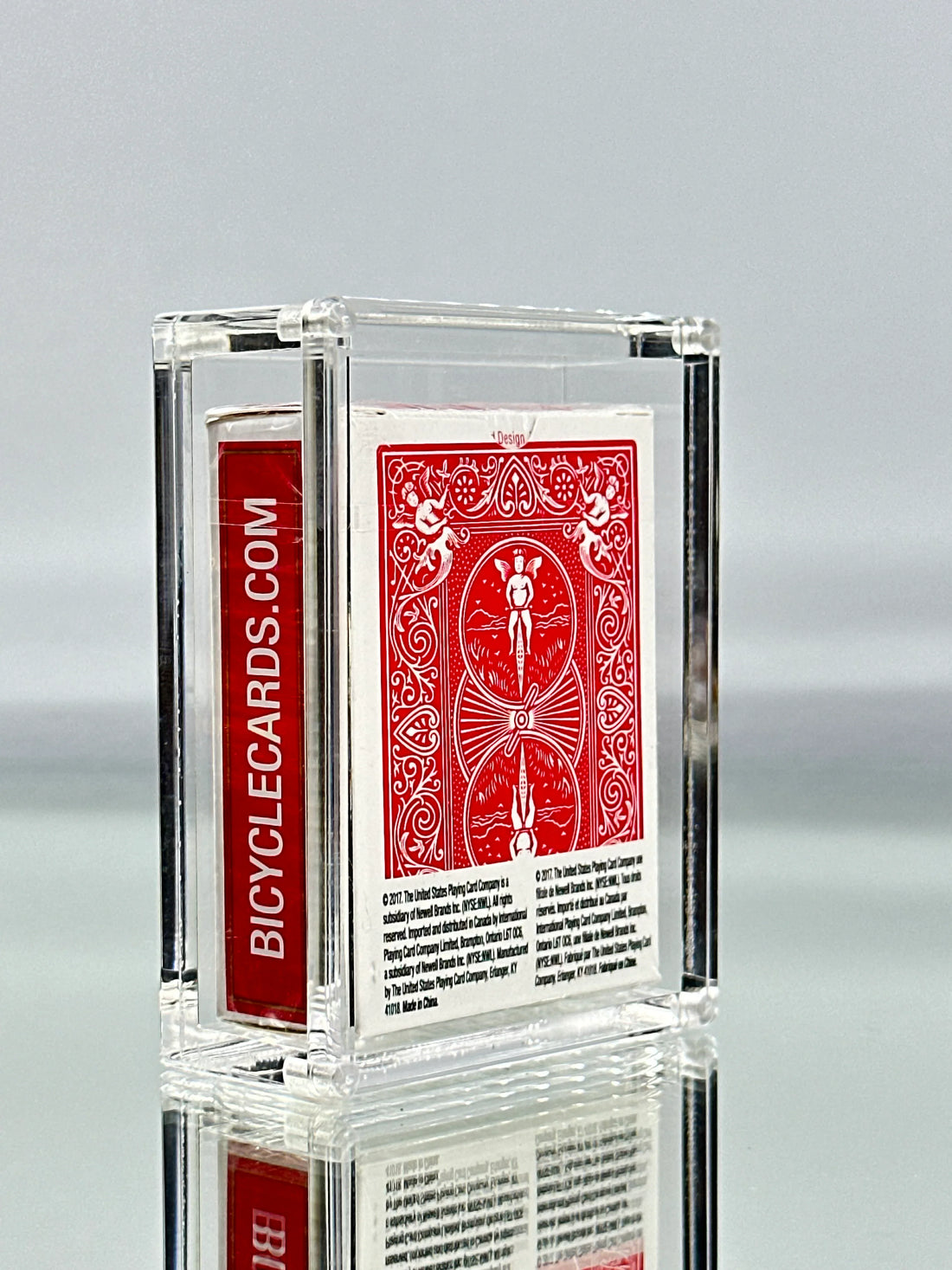 Back Mini Card Bicycle Mini Rider Back Playing Cards (Red) With Acrylic Case ...