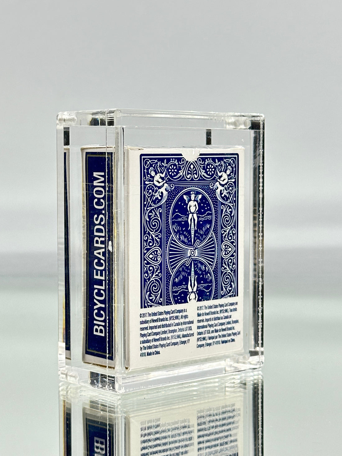 Bicycle Mini Rider Back Playing Cards (Blue) With Acrylic Case