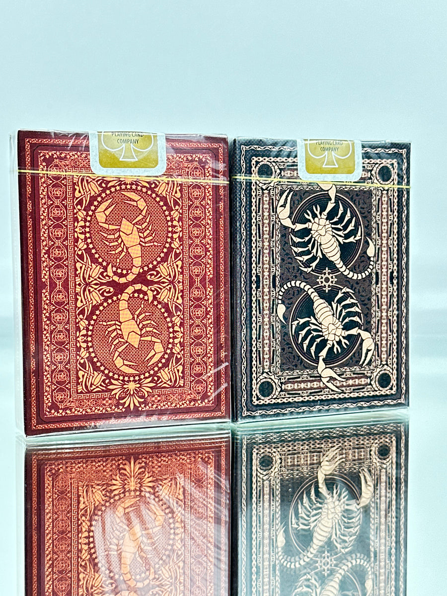 Bicycle Scorpion Gilded Playing Cards Set (Brown And Red)