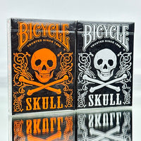 Bicycle Skull Metallic Playing Cards Set (Orange And Metallic Silver) USPCC