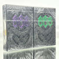 666 Emerald Hellfire & Purple Inferno Playing Cards 2 Deck Set Cartamundi