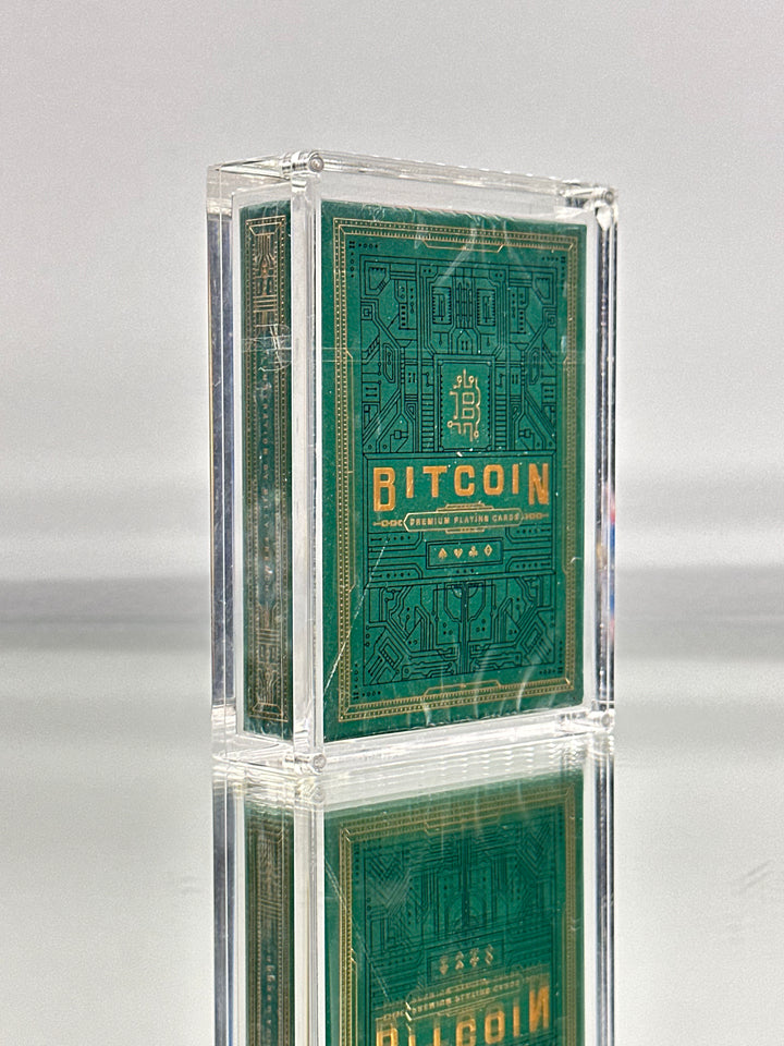 Bitcoin Premium Playing Cards (Green) With Custom Case