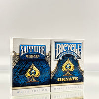 Bicycle And Unbranded Ornate White Sapphire Playing Cards Set USPCC (SIGNED)