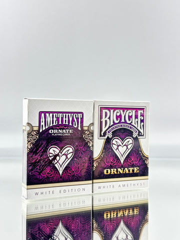 Bicycle And Unbranded Ornate White Amethyst Playing Cards Set USPCC (SIGNED)