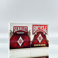 Bicycle And Unbranded Ornate White Scarlet Playing Cards Set USPCC