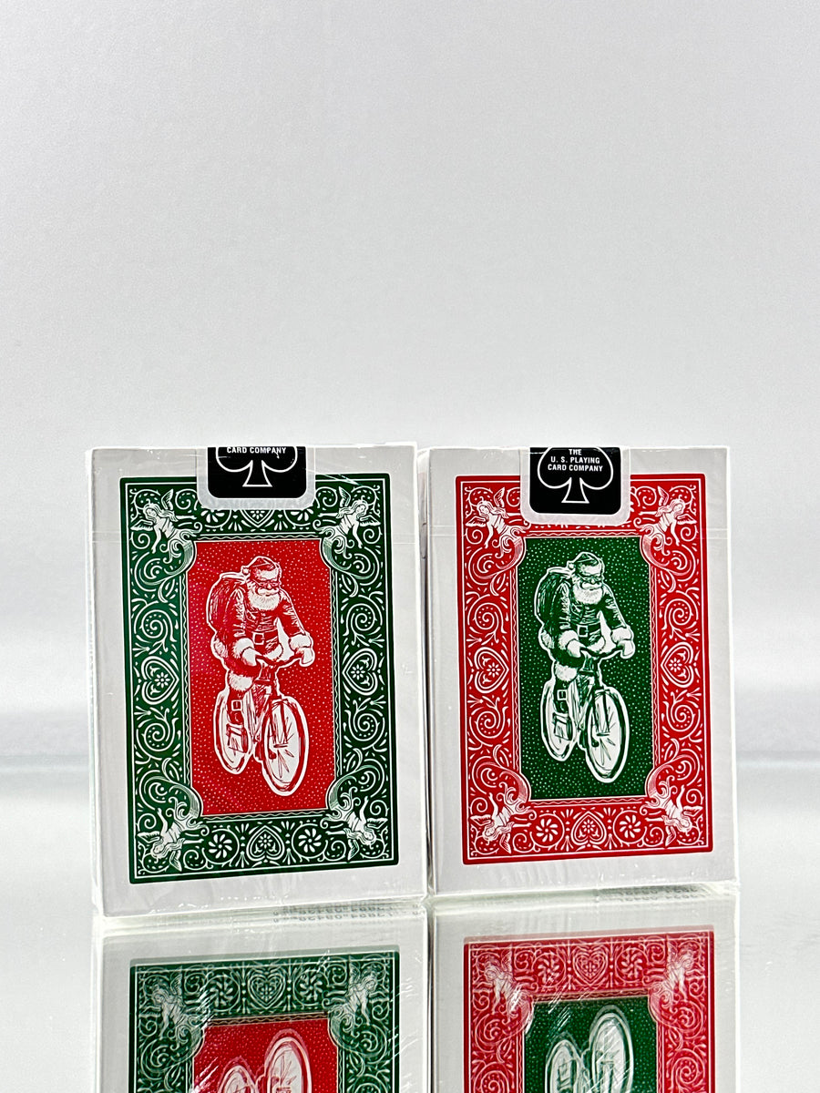 Bicycle Santa Back Red & Green Playing Cards Set