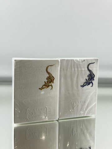 David Blaine White Gold And White Blue Metallic Playing Cards Set