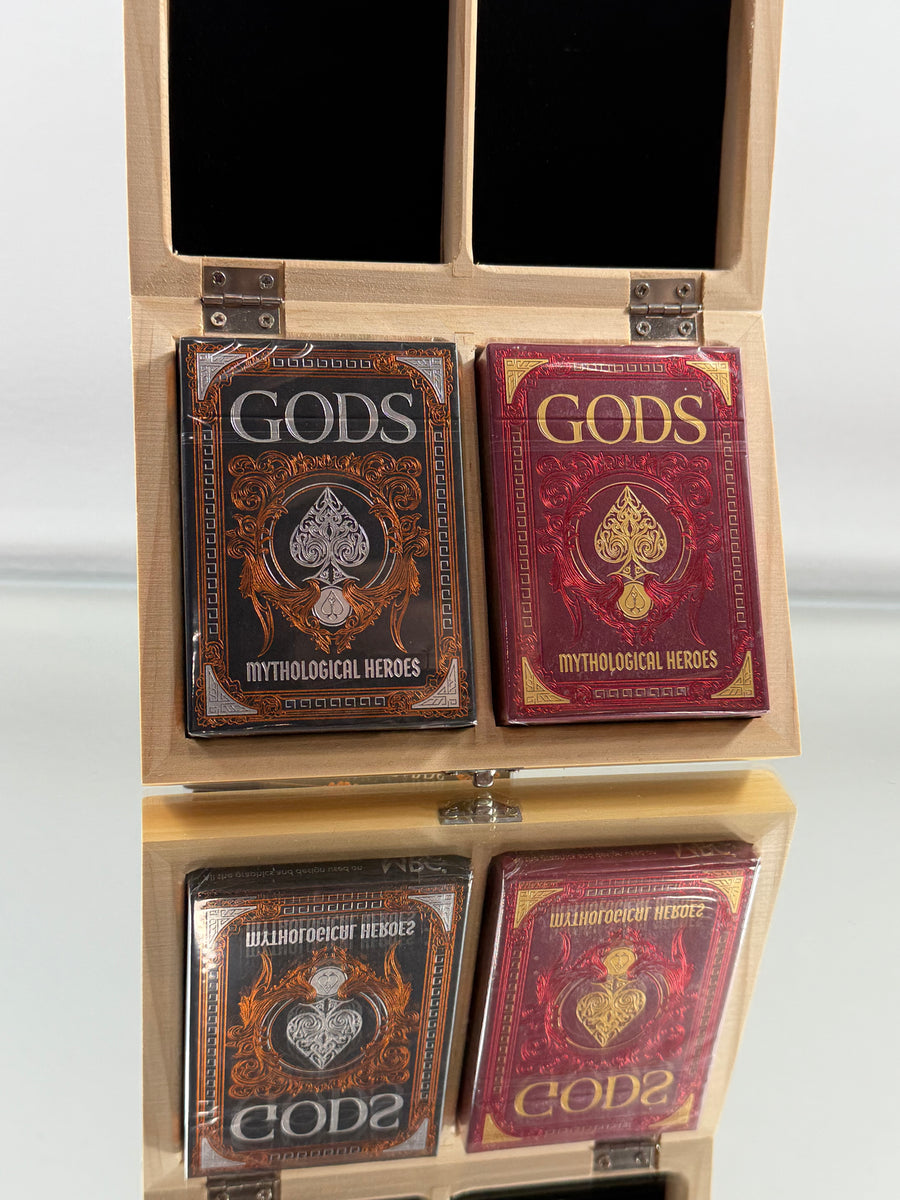 Greek Gods Red And Black Gilded Playing Cards Collectors Box Set (Coin Included)