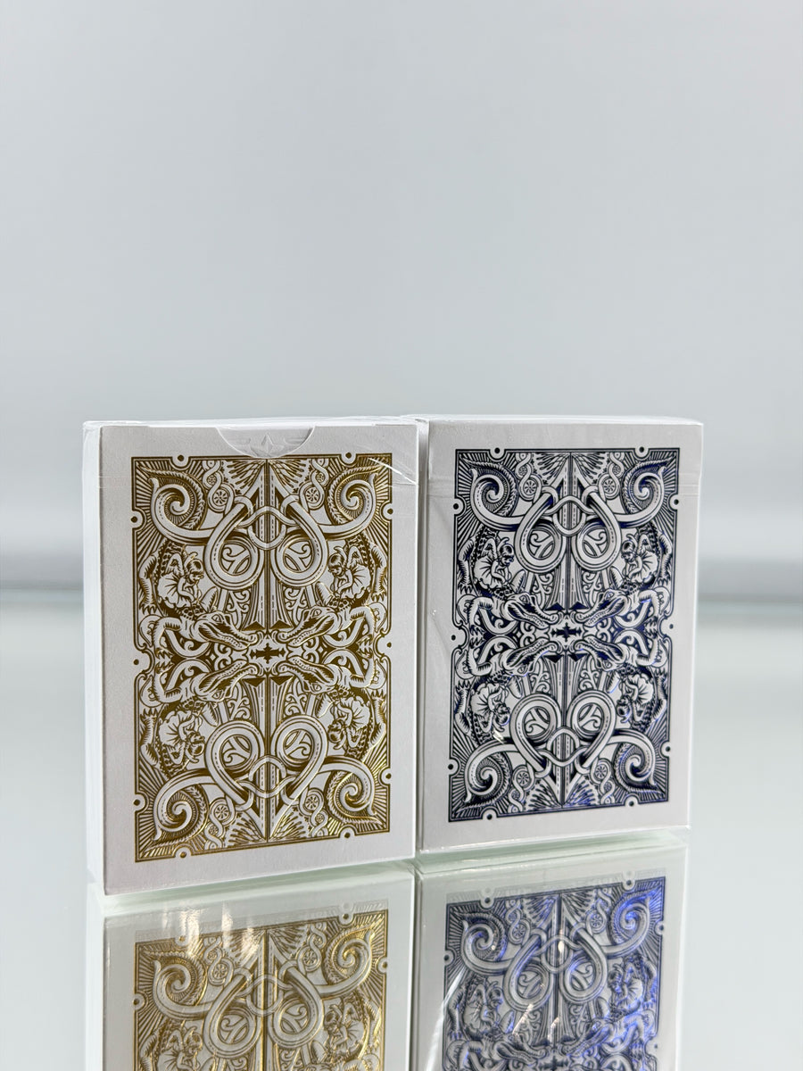 David Blaine White Gold And White Blue Metallic Playing Cards Set