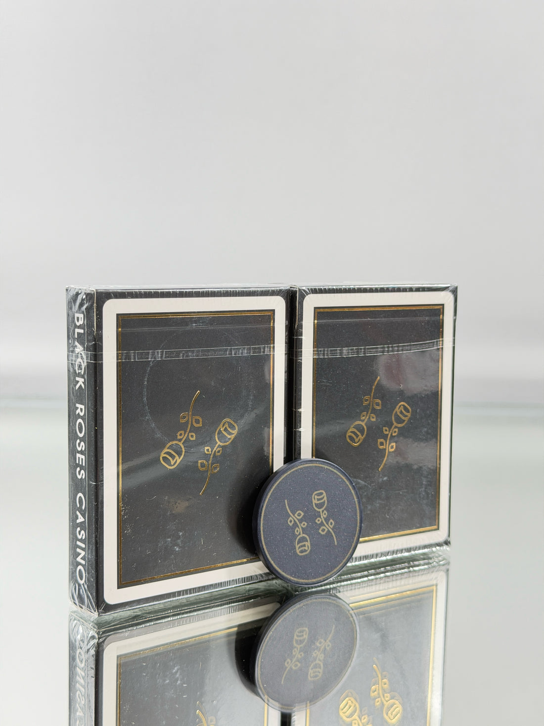 Black Roses Gold Gilded And Gold Foil Casino Edition Playing Cards Set