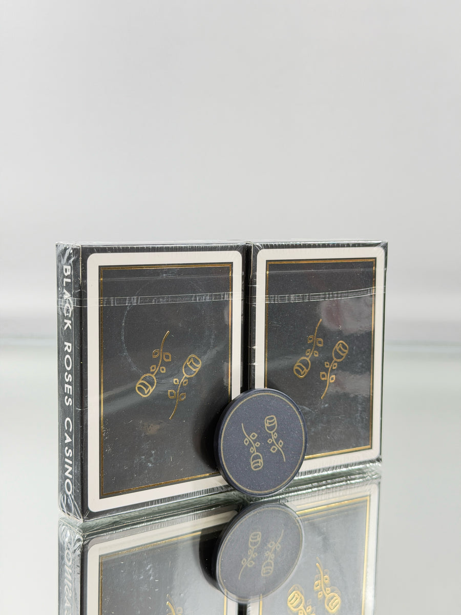 Black Roses Gold Gilded And Gold Foil Casino Edition Playing Cards Set