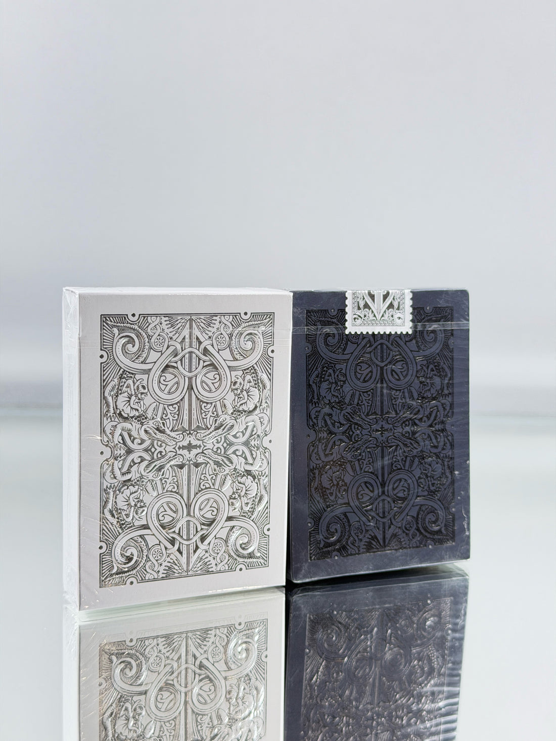 David Blaine White Silver And Black Silver Gatorback Playing Cards Set
