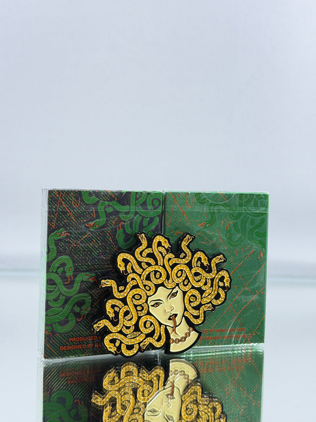 Medusa Black And Green Playing Cards Set (Coin Included)