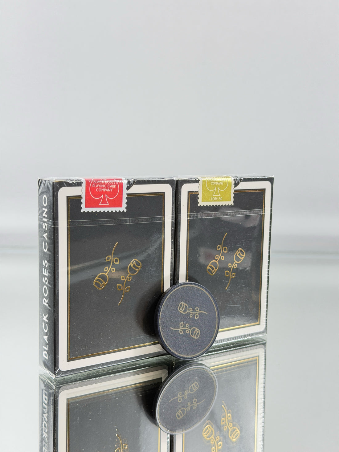 Black Roses Gold Gilded And Gold Foil Casino Edition Playing Cards Set