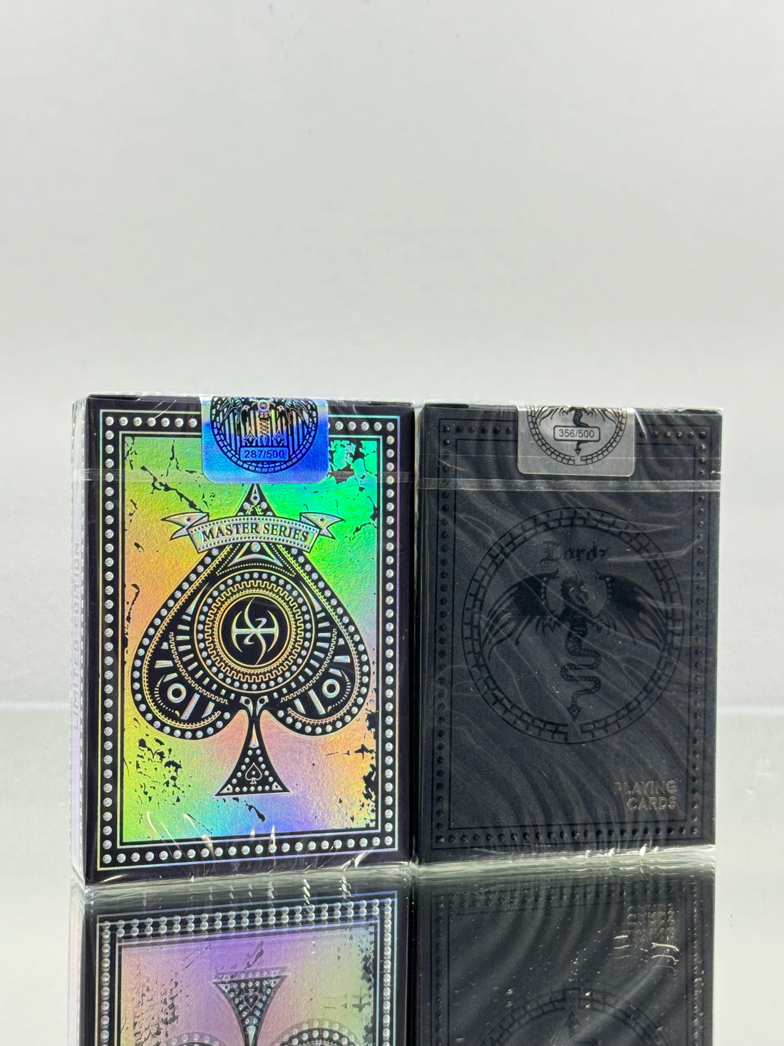 Lordz Twin Dragons Holographic Foil And Black Platinum With Black Foil Playing Cards Set By De&