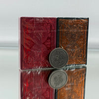 Greek Gods Red And Black Gilded Playing Cards Set (Coin Included)